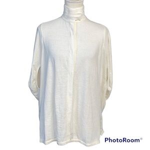 B. Chyll Angora Rabbit Hair Cardigan Sweater Ivory